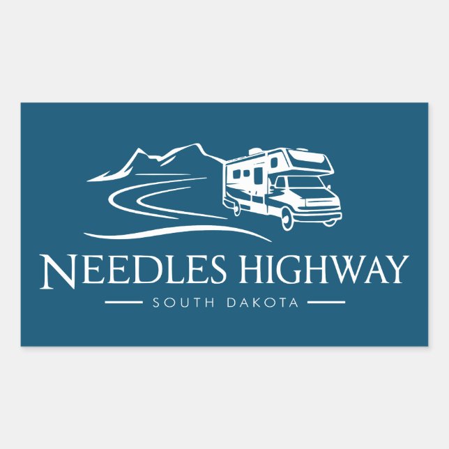 Needles Highway South Dakota Freizeitfahrzeug Rechteckiger Aufkleber (Vorderseite)