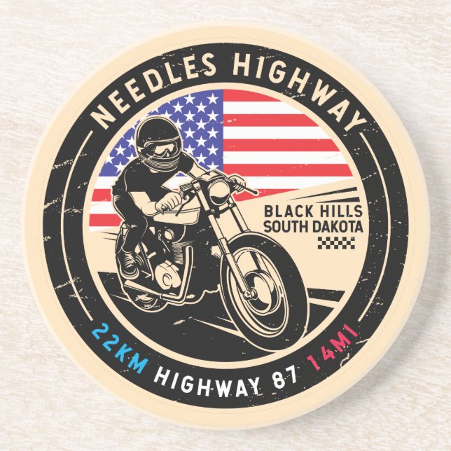 Needles Highway South Dakota Motorrad Getränkeuntersetzer (Vorne)