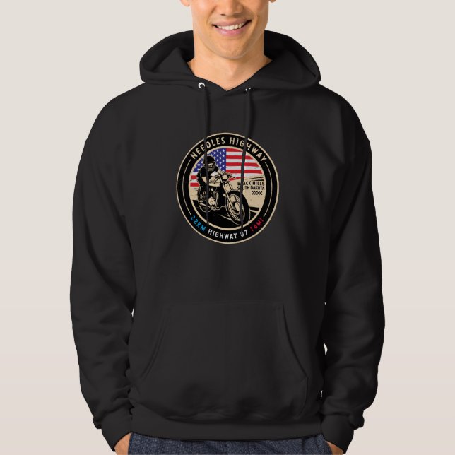 Needles Highway South Dakota Motorrad Hoodie (Vorderseite)