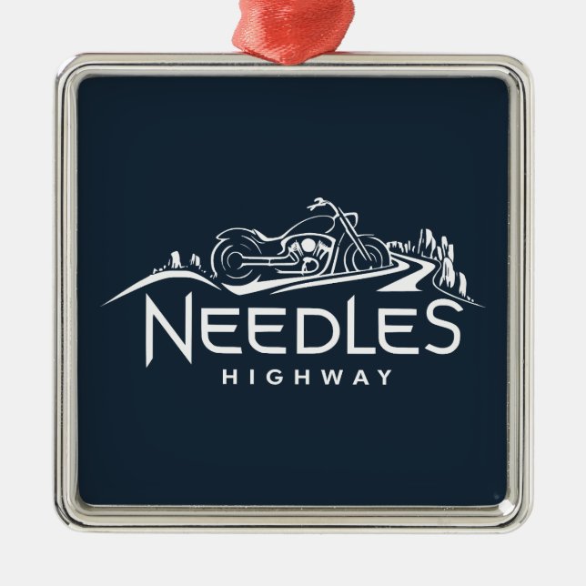Needles Highway South Dakota Motorrad Ornament Aus Metall (Vorne)