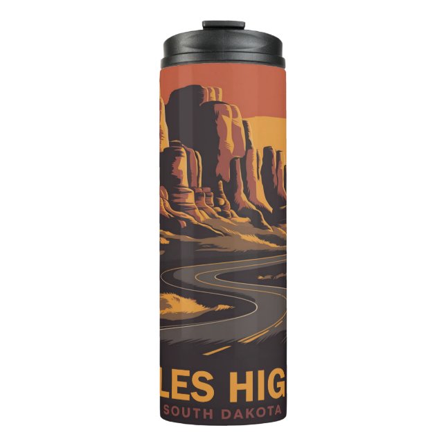Needles Highway South Dakota Red Sky Thermosbecher (Vorderseite)