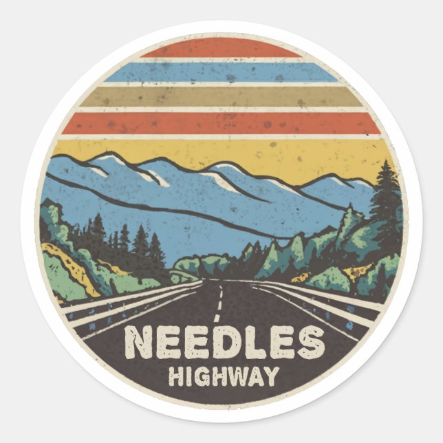 Needles Highway South Dakota Runder Aufkleber (Vorderseite)