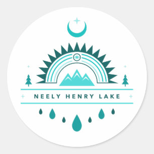 NEELY HENRY LAKE alabama Regenbogenmond Runder Aufkleber