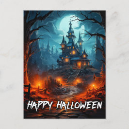 Nefarious Spooky Spuk House Halloween Postkarte