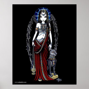 Nefertari Ägypter Bastet Göttin-Engels-Plakat Poster