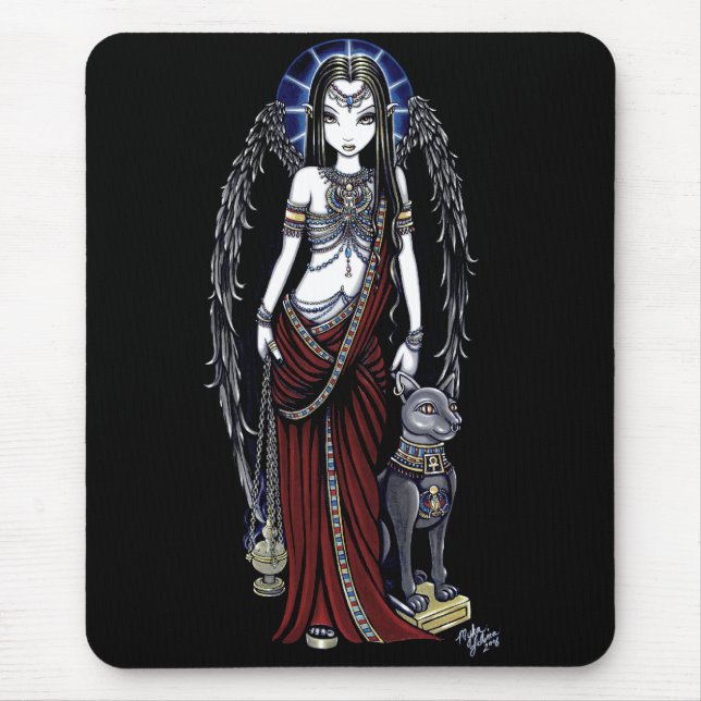 Nefertari ägyptischer Engel Bastet Mousepad (Vorne)