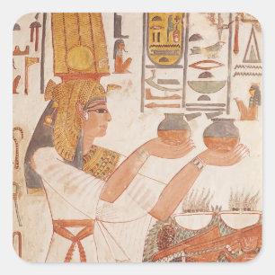 Nefertari, das ein Angebot macht Quadratischer Aufkleber