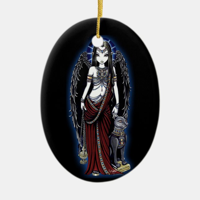 "Nefertari" gotische ägyptische Keramik Ornament (Vorne)