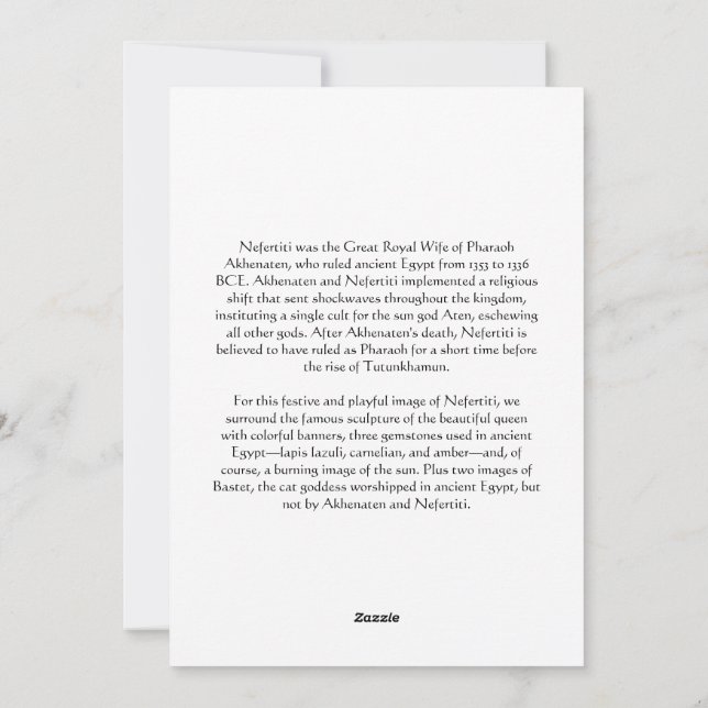 Nefertiti Feiertagskarte (Rückseite)