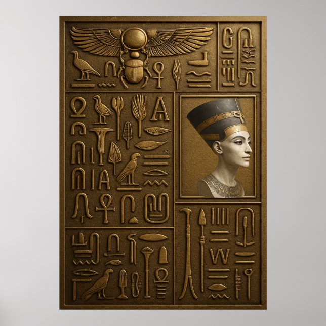 Nefertiti Hieroglyph Posters & Prints Poster (Vorne)