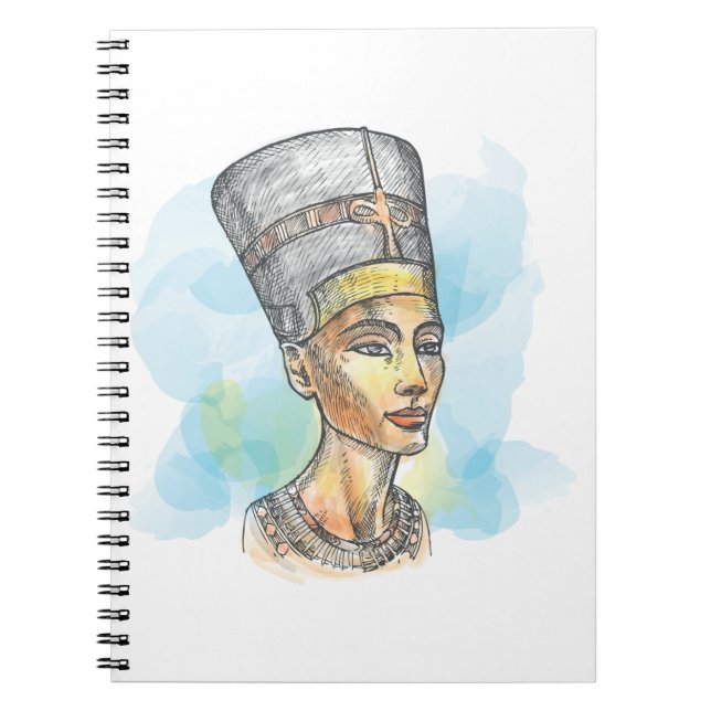 Nefertiti Illustration Notebook Notizblock (Vorderseite)