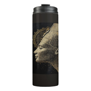 Nefertiti Moderne Silhouette Linienkunst Thermosbecher