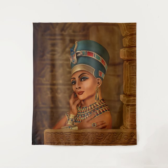 Nefertiti - Neferneferuaten die ägyptische Königin Wandteppich (Vorderseite)