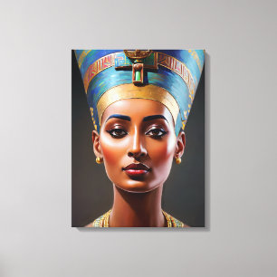 Nefertiti Portrait Originale Kunst Leinwanddruck