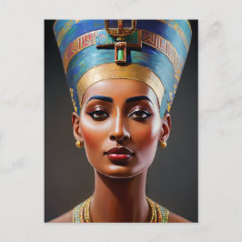 Nefertiti Portrait Originale Kunst Postkarte