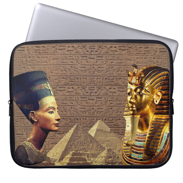 Nefertiti und Tutankhamun Antike Royalty Laptopschutzhülle (Vorderseite)