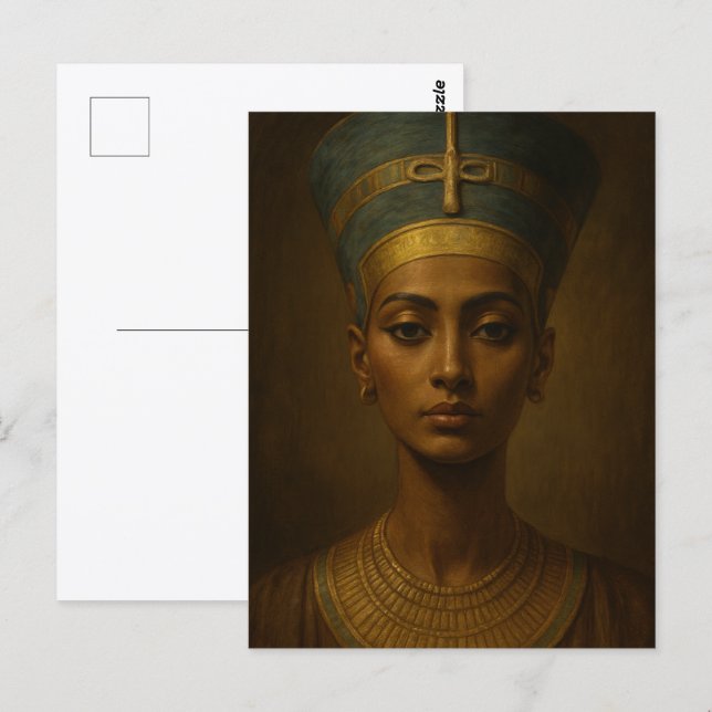 Nefertiti Vintage Style Art Postkarte (Vorne/Hinten)