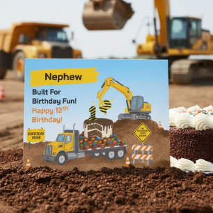 Neffe 12. Geburtstag Baustelle Karte