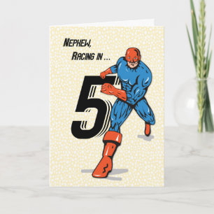 Neffe 5. Geburtstag Superheld Karte