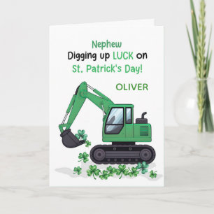 Neffe St Patricks Day Baustellen-LKW Karte