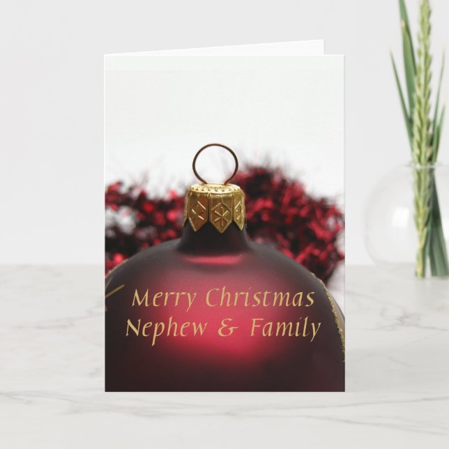Neffe und Familie Frohe Weihnachtskarte Feiertagskarte (Vorderseite)