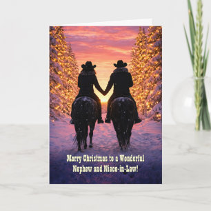 Neffe und Schwägerin Land Weihnachten Karte