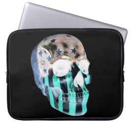 Negativ bemalt Schädel schwarze Laptop-Hülle Laptopschutzhülle
