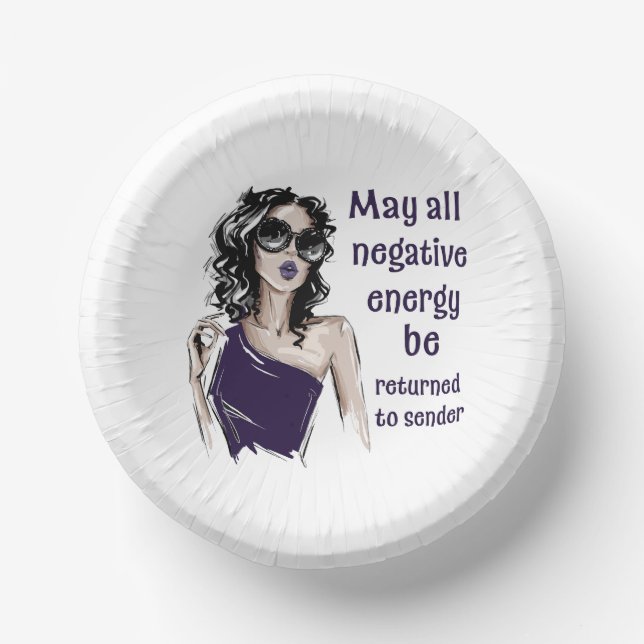 Negative Energie wird an Absender zurückgegeben Pappteller (Vorderseite)