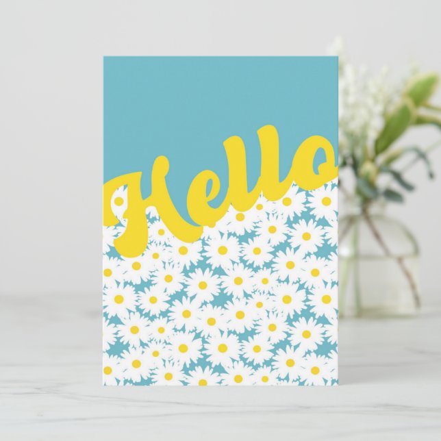 Negative Space Daisies Hallo Denken Sie an Sie (Stehend Vorderseite)