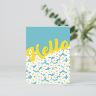 Negative Space Daisies Hallo Denken Sie an Sie Postkarte