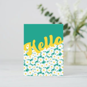 Negative Space Daisies Hallo Denken Sie an Sie Postkarte