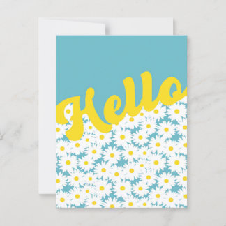Negative Space Daisies Hallo Denken Sie an Sie Postkarte