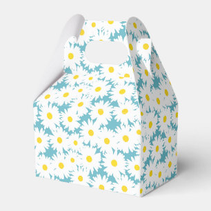Negative Space Daisies weiß gelb auf blau Geschenkschachtel