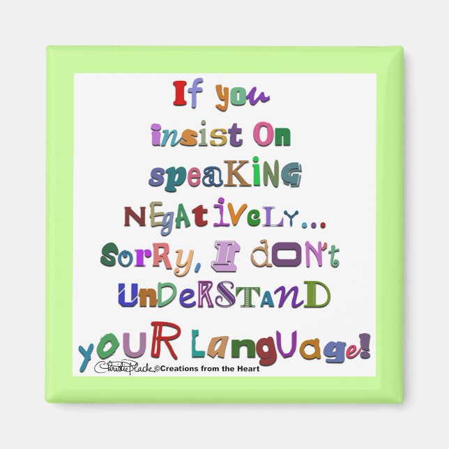 Negative Sprache Magnet (Vorne)