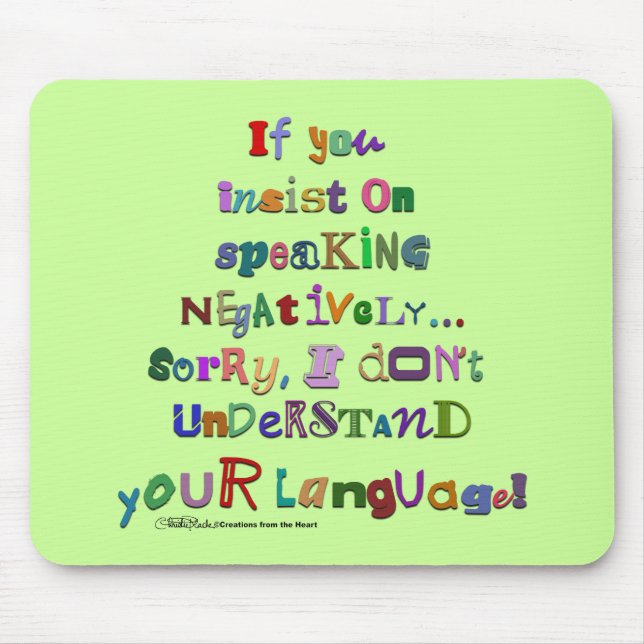 Negative Sprache Mousepad (Vorne)