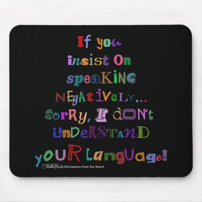 Negative Sprache Mousepad (Vorne)