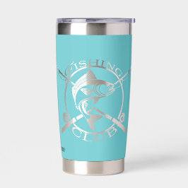 Negativer Raum Bass Angelverein-Logo, Benutzerdefi Thermobecher