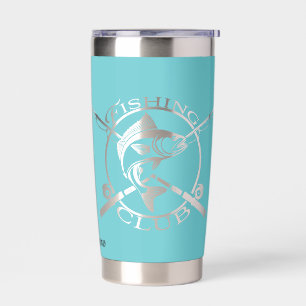 Negativer Raum Bass Angelverein-Logo, Benutzerdefi Thermobecher