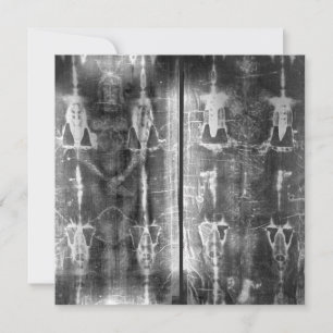 Negatives Foto Grabtuch von Turin Kreuzigung Dankeskarte