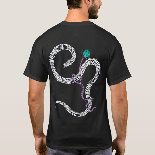 Negatives Hydra-und Schlangen-Shirt T-Shirt (Rückseite)