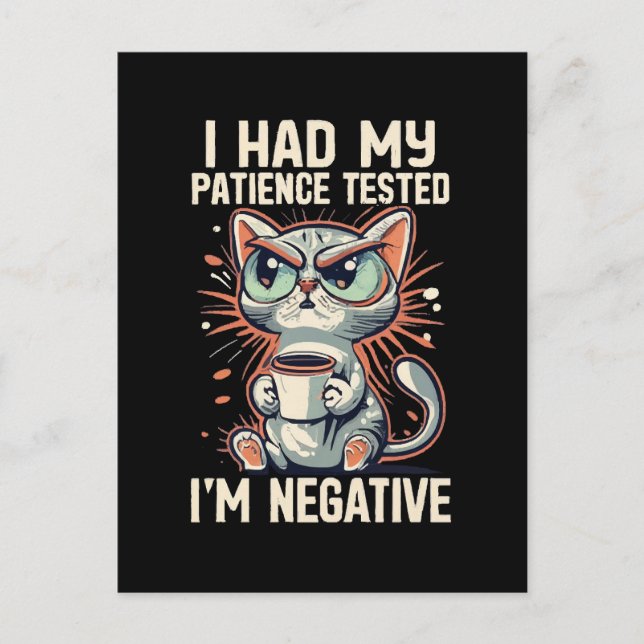 Negativkatze Postkarte (Vorderseite)