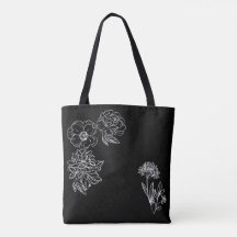 negra con flores blancas personalizable