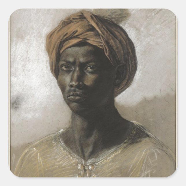 Nègre au turban quadratischer aufkleber (Vorderseite)