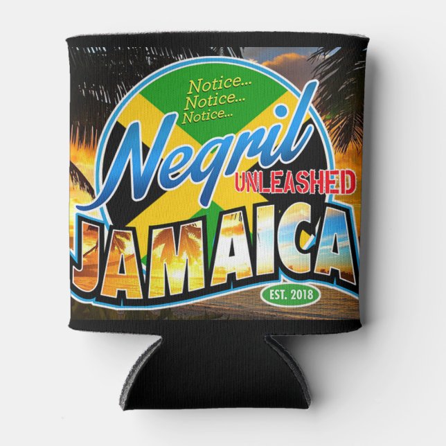 Negril freigelassen Jamaika schwarzes Logo kann ge Dosenkühler (Vorderseite)