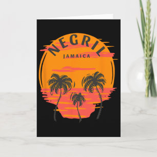 Negril Jamaika Palmen Sonnenuntergang Schädelstran Karte