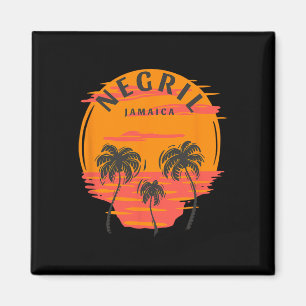 Negril Jamaika Palmen Sonnenuntergang Skull Beach Magnet