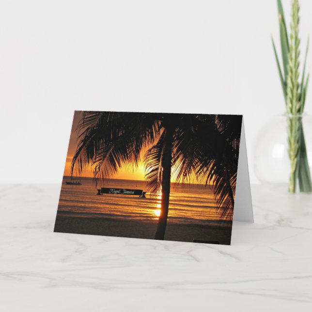 Negril, Jamaika-Sonnenuntergang Karte (Vorderseite)