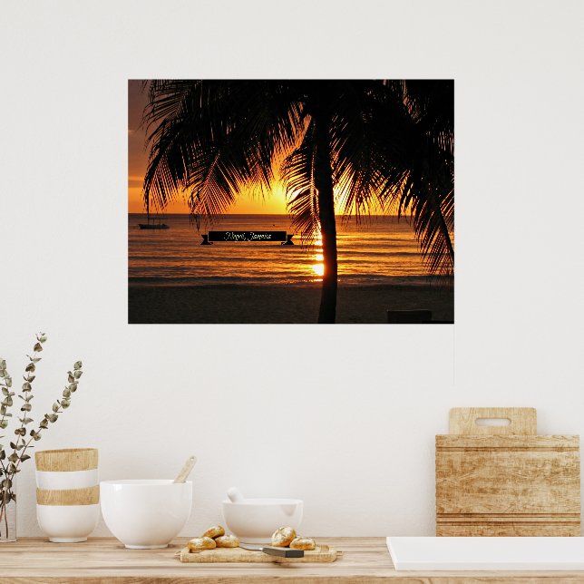 Negril, Jamaika Sonnenuntergang Poster (Küche)