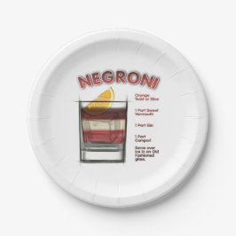NEGRONI Cocktail Rezeption Pappteller