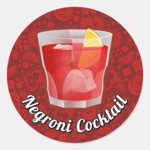 Negroni-Cocktail Runder Aufkleber